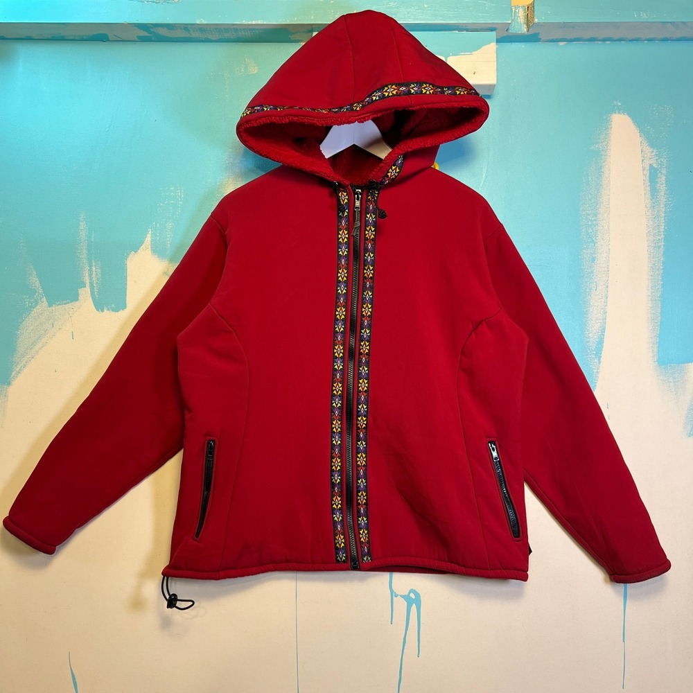 VTG J2‎ Softwear Fleece Hooded Jacket 90S Women's L Made in Salida Colorado USA